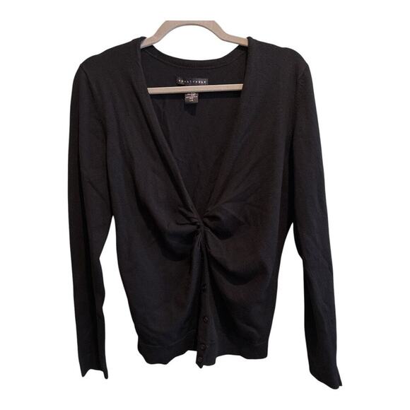 Apostrophe Sweaters - Apostrophe Black Cardigan Size Large